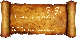 Fáskerty Zoltán névjegykártya